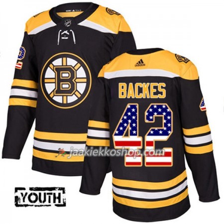Lapsille NHL Boston Bruins Pelipaita David Backes 42 Adidas 2017-2018 Musta USA Flag Fashion Authentic